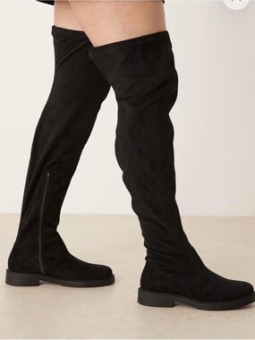 ASOS | Black Over-The-Knee Suede Boots